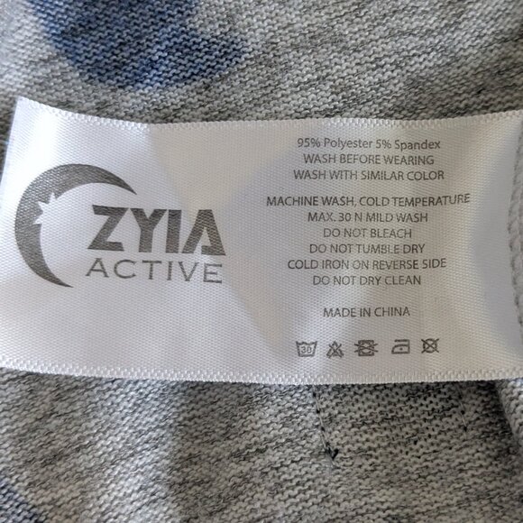 ZYIA Active Top Women's XXL Blue Gray Floral Cropped Pullover Dolman Sweatshirt - Picture 11 of 13